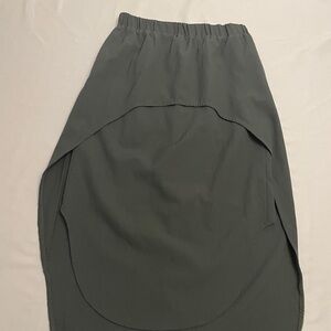 COS Dark Forest Green Asymmetrical Apron Layered High-Low Skirt